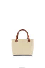 Loewe Women Mini Anagram Tote bag in jacquard and calfskin 206XF128 Ecru/Tan - Image 5