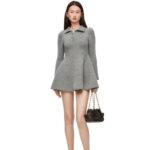 Loewe Women Mini dress in cashmere and mohair 206XF1082 Grey