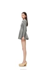 Loewe Women Mini dress in cashmere and mohair 206XF1082 Grey - Image 3