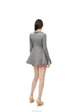 Loewe Women Mini dress in cashmere and mohair 206XF1082 Grey - Image 4
