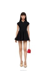 Loewe Women Mini dress in viscose blend knit 206XF1079 Black