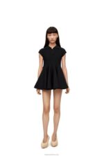 Loewe Women Mini dress in viscose blend knit 206XF1079 Black - Image 3