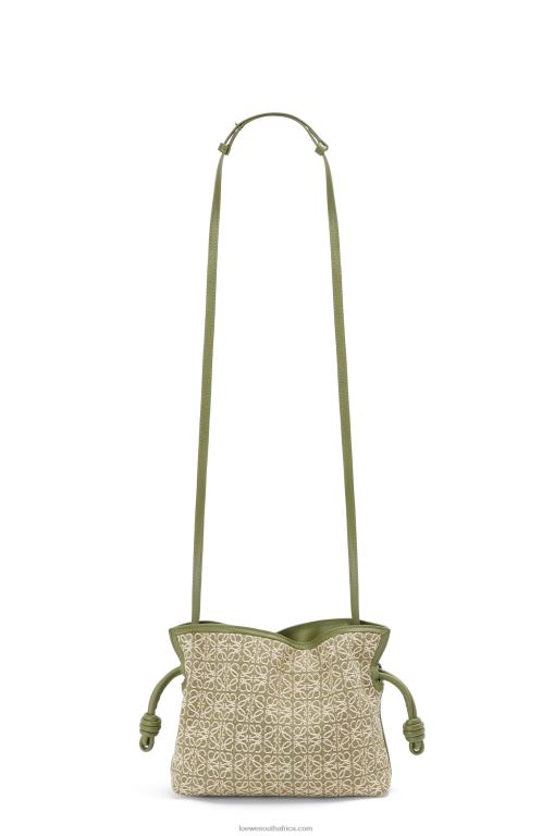 Loewe Women Mini Flamenco clutch in Anagram jacquard and calfskin 206XF291 Green/Avocado Green - Image 6