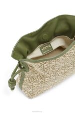 Loewe Women Mini Flamenco clutch in Anagram jacquard and calfskin 206XF291 Green/Avocado Green - Image 7