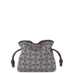 Loewe Women Mini Flamenco clutch in Anagram jacquard and calfskin 206XF292 Navy/Black
