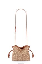 Loewe Women Mini Flamenco clutch in Anagram jacquard and calfskin 206XF310 Tan/Pecan - Image 6