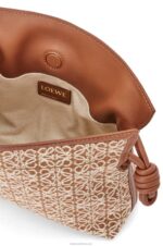 Loewe Women Mini Flamenco clutch in Anagram jacquard and calfskin 206XF310 Tan/Pecan - Image 7