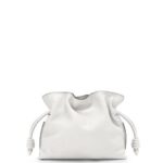Loewe Women Mini Flamenco clutch in nappa calfskin 206XF207 Soft White