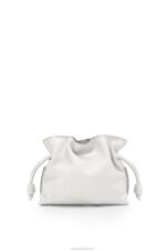 Loewe Women Mini Flamenco clutch in nappa calfskin 206XF207 Soft White