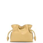 Loewe Women Mini Flamenco clutch in nappa calfskin 206XF208 Dark Butter