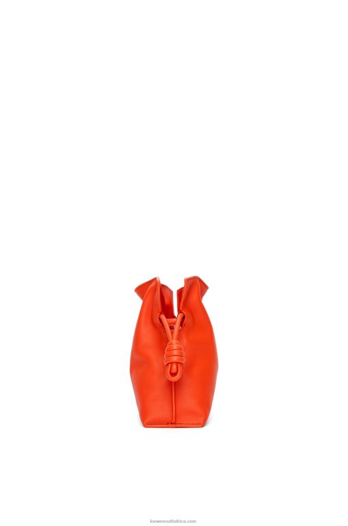 Loewe Women Mini Flamenco clutch in nappa calfskin 206XF320 Sunrise Orange - Image 4