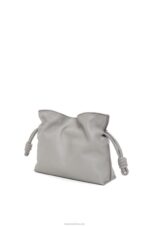 Loewe Women Mini Flamenco clutch in nappa calfskin 206XF328 Pearl Grey - Image 2