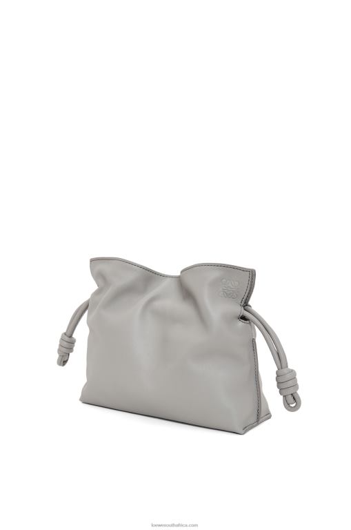 Loewe Women Mini Flamenco clutch in nappa calfskin 206XF328 Pearl Grey - Image 2