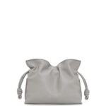 Loewe Women Mini Flamenco clutch in nappa calfskin 206XF328 Pearl Grey