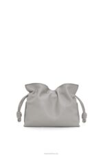 Loewe Women Mini Flamenco clutch in nappa calfskin 206XF328 Pearl Grey