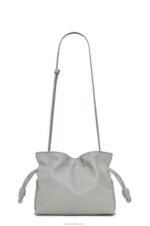 Loewe Women Mini Flamenco clutch in nappa calfskin 206XF328 Pearl Grey - Image 4