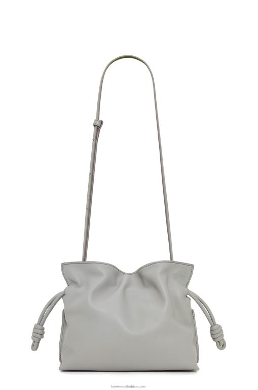 Loewe Women Mini Flamenco clutch in nappa calfskin 206XF328 Pearl Grey - Image 4