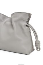 Loewe Women Mini Flamenco clutch in nappa calfskin 206XF328 Pearl Grey - Image 6