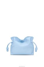Loewe Women Mini Flamenco clutch in nappa calfskin 206XF330 Dusty Blue