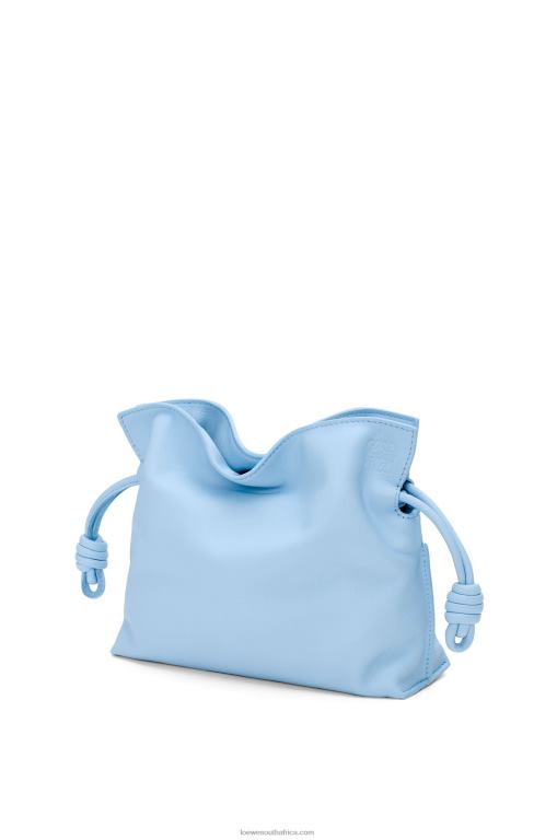 Loewe Women Mini Flamenco clutch in nappa calfskin 206XF330 Dusty Blue - Image 4