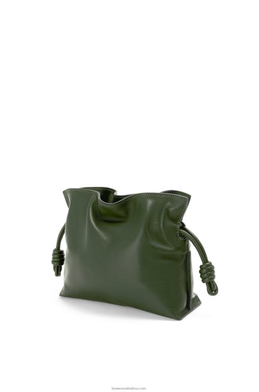 Loewe Women Mini Flamenco clutch in nappa calfskin 206XF553 Vintage Khaki - Image 2