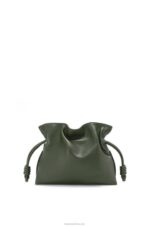 Loewe Women Mini Flamenco clutch in nappa calfskin 206XF553 Vintage Khaki
