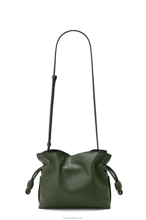 Loewe Women Mini Flamenco clutch in nappa calfskin 206XF553 Vintage Khaki - Image 4