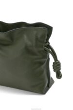 Loewe Women Mini Flamenco clutch in nappa calfskin 206XF553 Vintage Khaki - Image 6