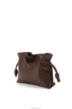 Loewe Women Mini Flamenco clutch in nappa calfskin 206XF555 Chocolate - Image 2