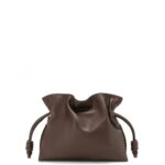 Loewe Women Mini Flamenco clutch in nappa calfskin 206XF555 Chocolate