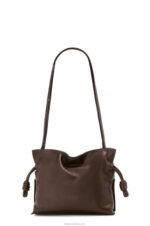 Loewe Women Mini Flamenco clutch in nappa calfskin 206XF555 Chocolate - Image 4