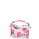 Loewe Women Mini Flower Puzzle Edge bag in satin calfskin 206XF235 White/Pink