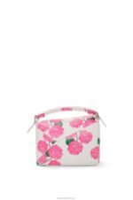 Loewe Women Mini Flower Puzzle Edge bag in satin calfskin 206XF235 White/Pink - Image 4