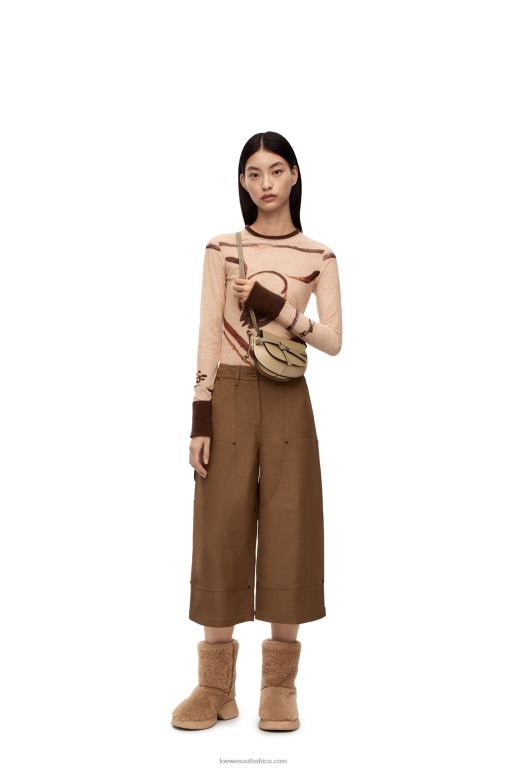 Loewe Women Mini Gate Dual bag in soft calfskin 206XF240 Clay Green/Dusty Beige - Image 2