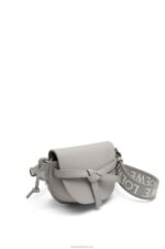 Loewe Women Mini Gate Dual bag in soft calfskin and jacquard 206XF195 Pearl Grey - Image 2