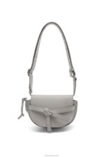 Loewe Women Mini Gate Dual bag in soft calfskin and jacquard 206XF195 Pearl Grey - Image 5