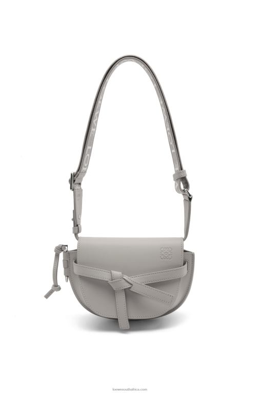 Loewe Women Mini Gate Dual bag in soft calfskin and jacquard 206XF195 Pearl Grey - Image 5