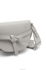 Loewe Women Mini Gate Dual bag in soft calfskin and jacquard 206XF195 Pearl Grey - Image 7