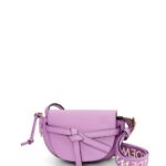 Loewe Women Mini Gate Dual bag in soft calfskin and jacquard 206XF196 Guimauve
