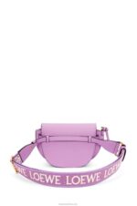 Loewe Women Mini Gate Dual bag in soft calfskin and jacquard 206XF196 Guimauve - Image 5