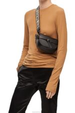 Loewe Women Mini Gate Dual bag in soft calfskin and jacquard 206XF197 Black - Image 3