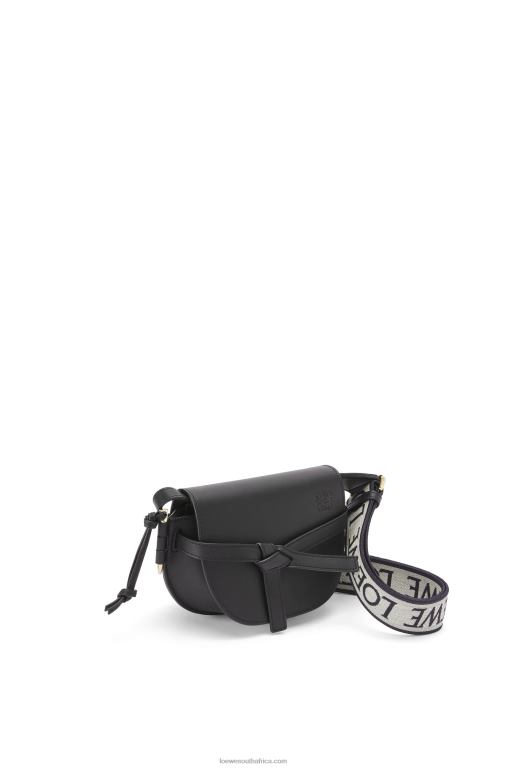 Loewe Women Mini Gate Dual bag in soft calfskin and jacquard 206XF197 Black - Image 4