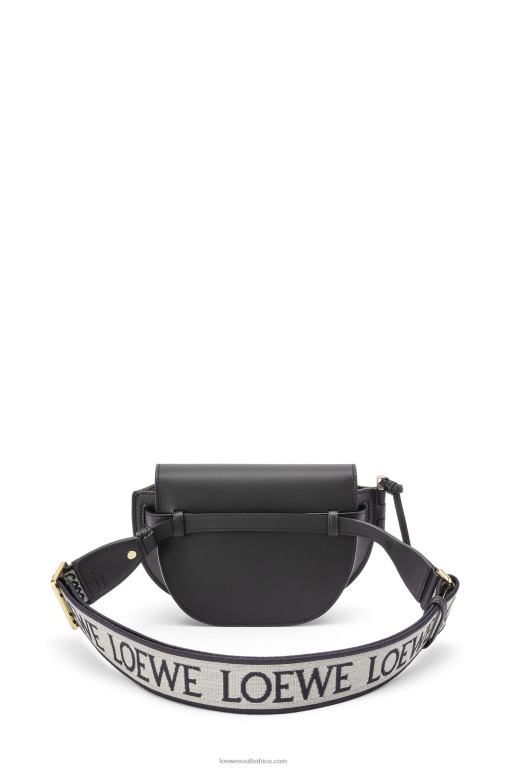 Loewe Women Mini Gate Dual bag in soft calfskin and jacquard 206XF197 Black - Image 5