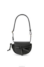 Loewe Women Mini Gate Dual bag in soft calfskin and jacquard 206XF197 Black - Image 7