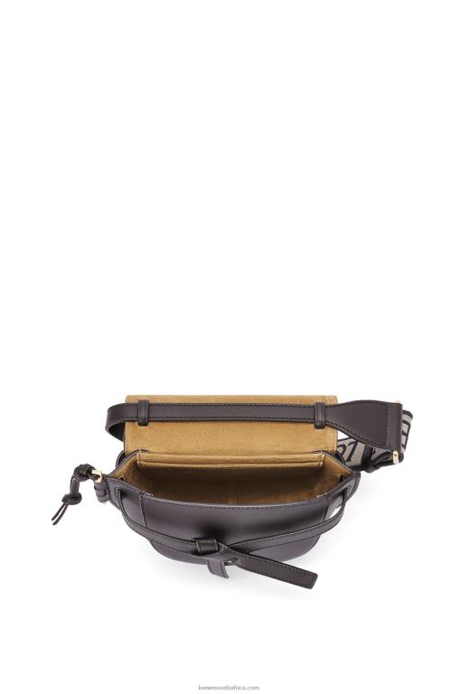 Loewe Women Mini Gate Dual bag in soft calfskin and jacquard 206XF197 Black - Image 8