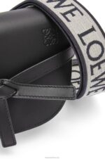 Loewe Women Mini Gate Dual bag in soft calfskin and jacquard 206XF197 Black - Image 9
