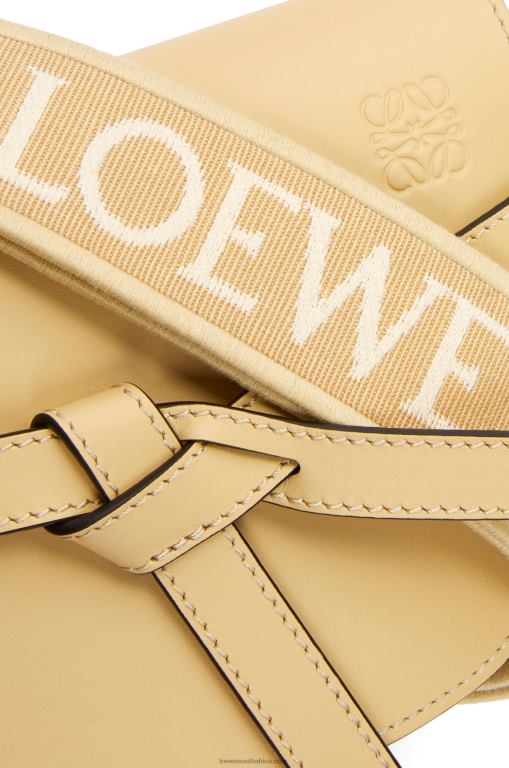 Loewe Women Mini Gate Dual bag in soft calfskin and jacquard 206XF209 Butter - Image 8
