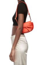 Loewe Women Mini Gate Dual bag in soft calfskin and jacquard 206XF212 Sunrise Orange - Image 2