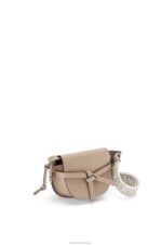 Loewe Women Mini Gate Dual bag in soft calfskin and jacquard 206XF218 Sand - Image 4