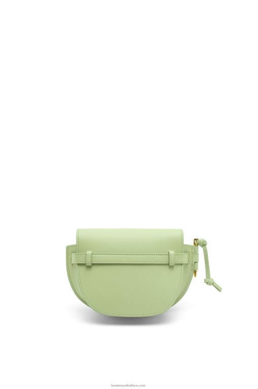 Loewe Women Mini Gate Dual bag in soft calfskin and jacquard 206XF232 Light Pale Green - Image 4